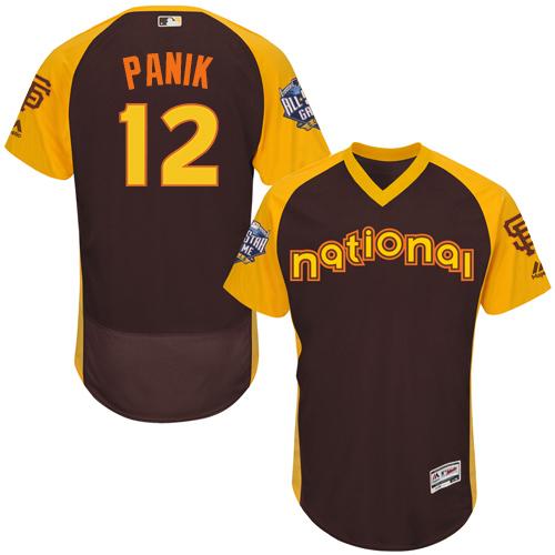 Giants #12 Joe Panik Brown Flexbase Authentic Collection 2016 All-Star National League Stitched MLB jerseys - Click Image to Close